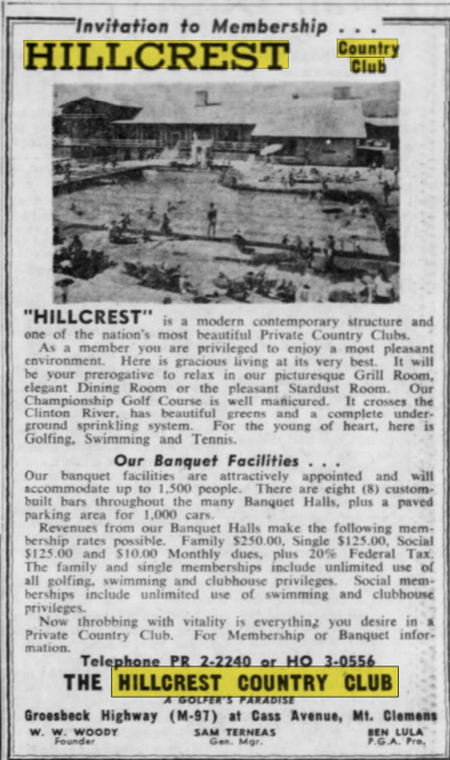 Hillcrest Country Club - Apr 09 1961 Article